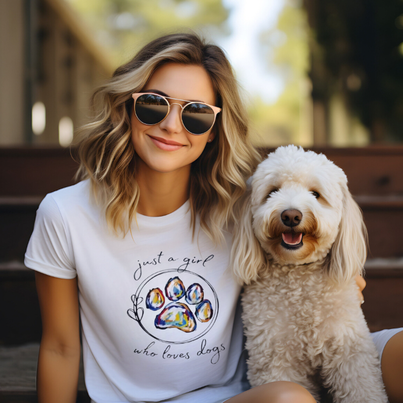 Shit Happens T-shirt - "Just A Girl Who Loves Dogs"