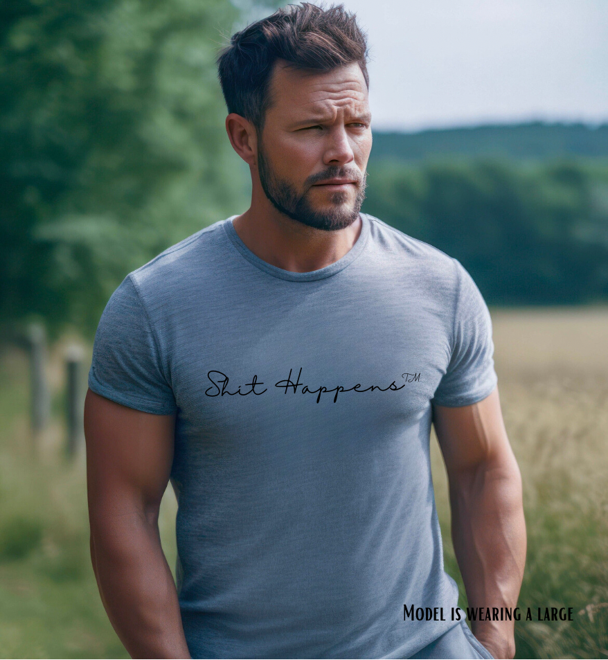 Shit Happens T-shirt - "Shit Happens™️"- Cursive